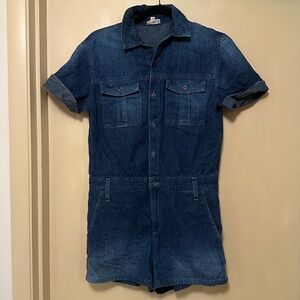 AG Adriano Goldschmied The Rhoda Denim Romper, Small